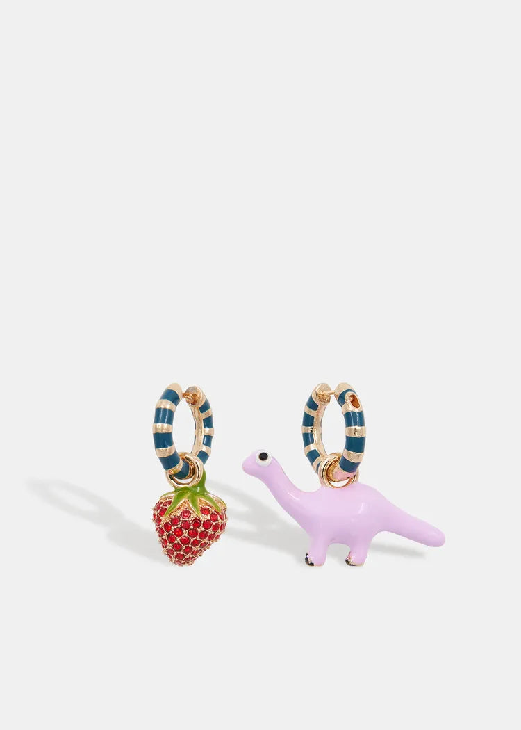 Orecchini Hoops Dino Fragola