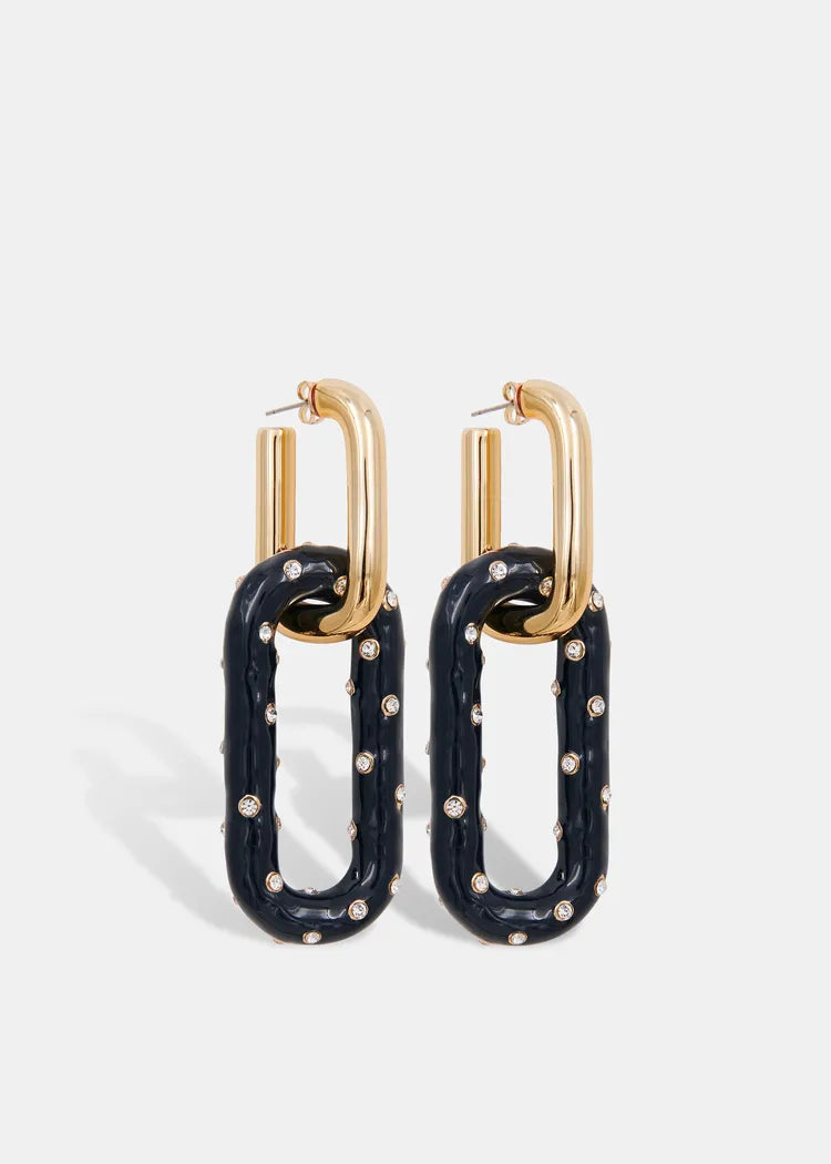 Orecchini Maglie Smaltate con Strass