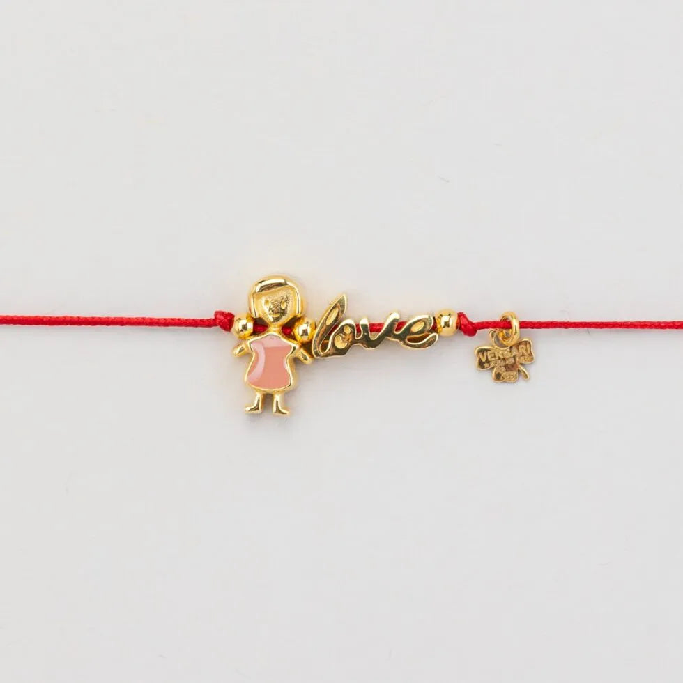 Bracciale Bimbo/Bimba “Love” – Filo Rosso
