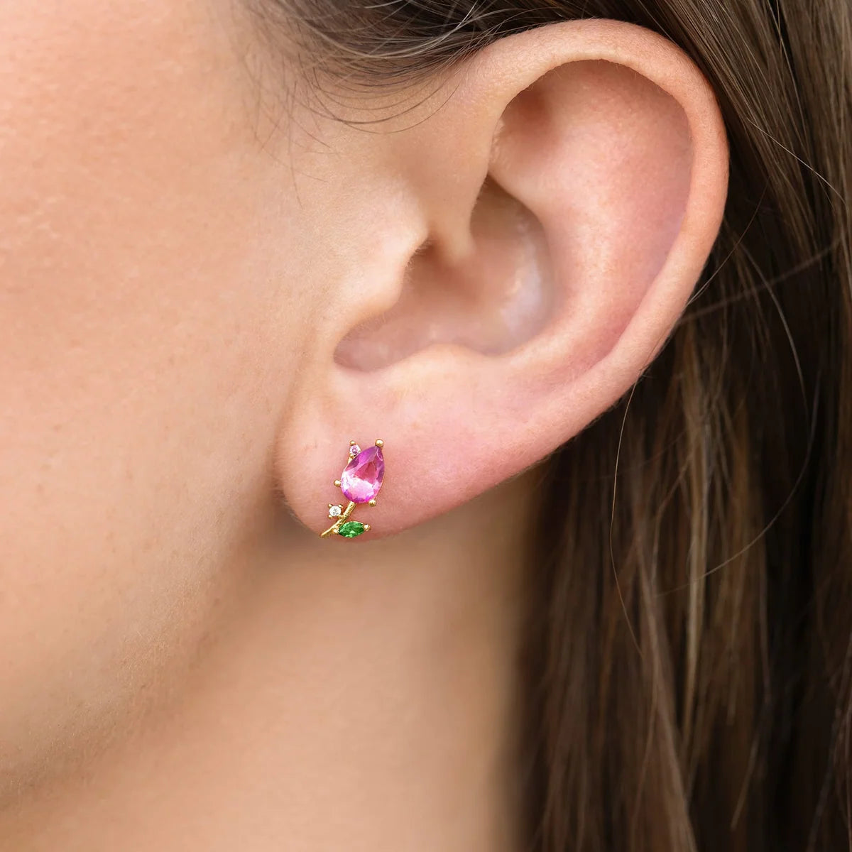 BLOSSOMING TULIP STUDS