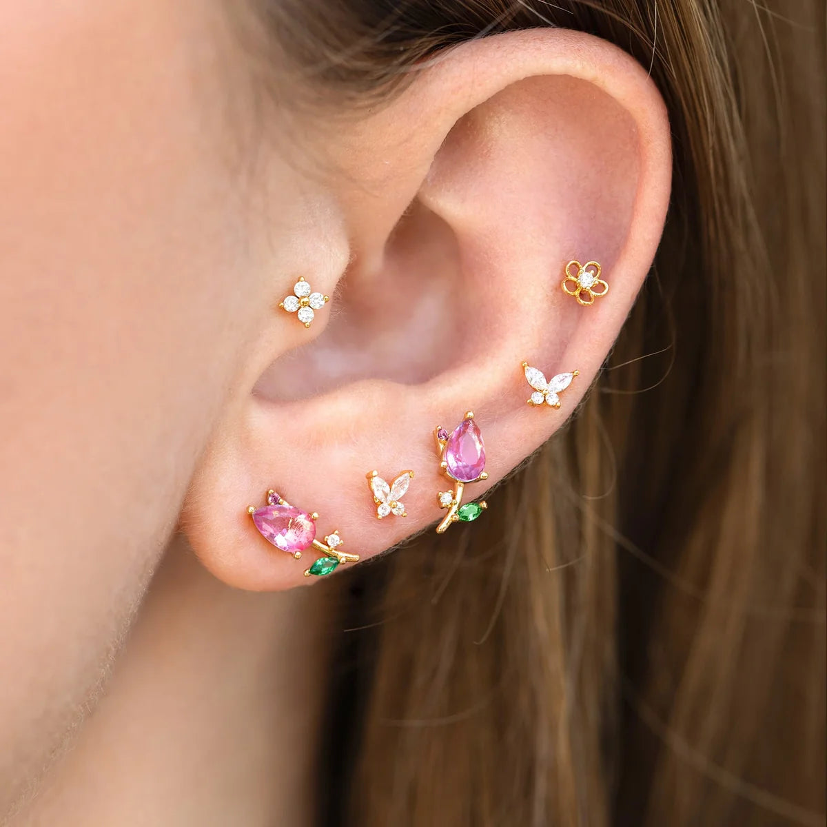 BLOSSOMING TULIP STUDS