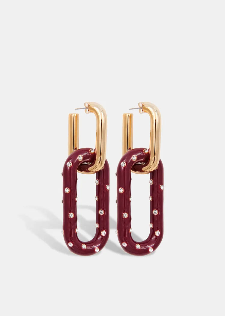 Orecchini Maglie Smaltate con Strass