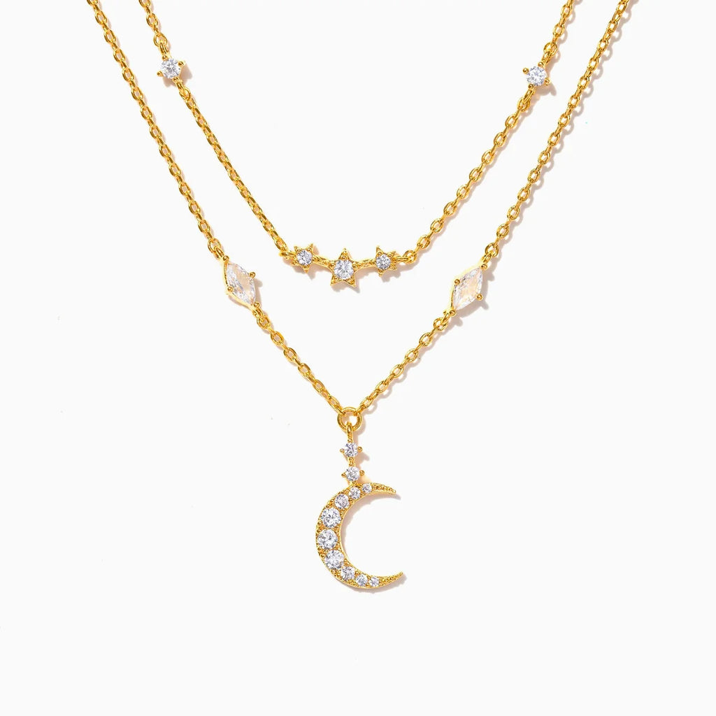 MOON & STARS LAYERED NECKLACE