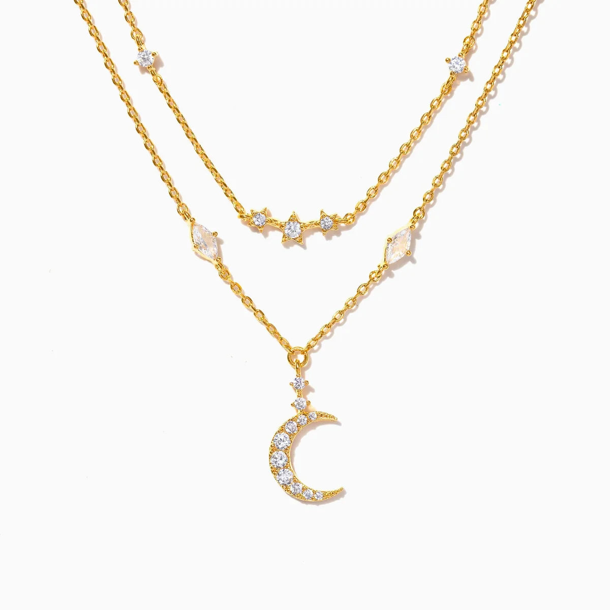 MOON & STARS LAYERED NECKLACE