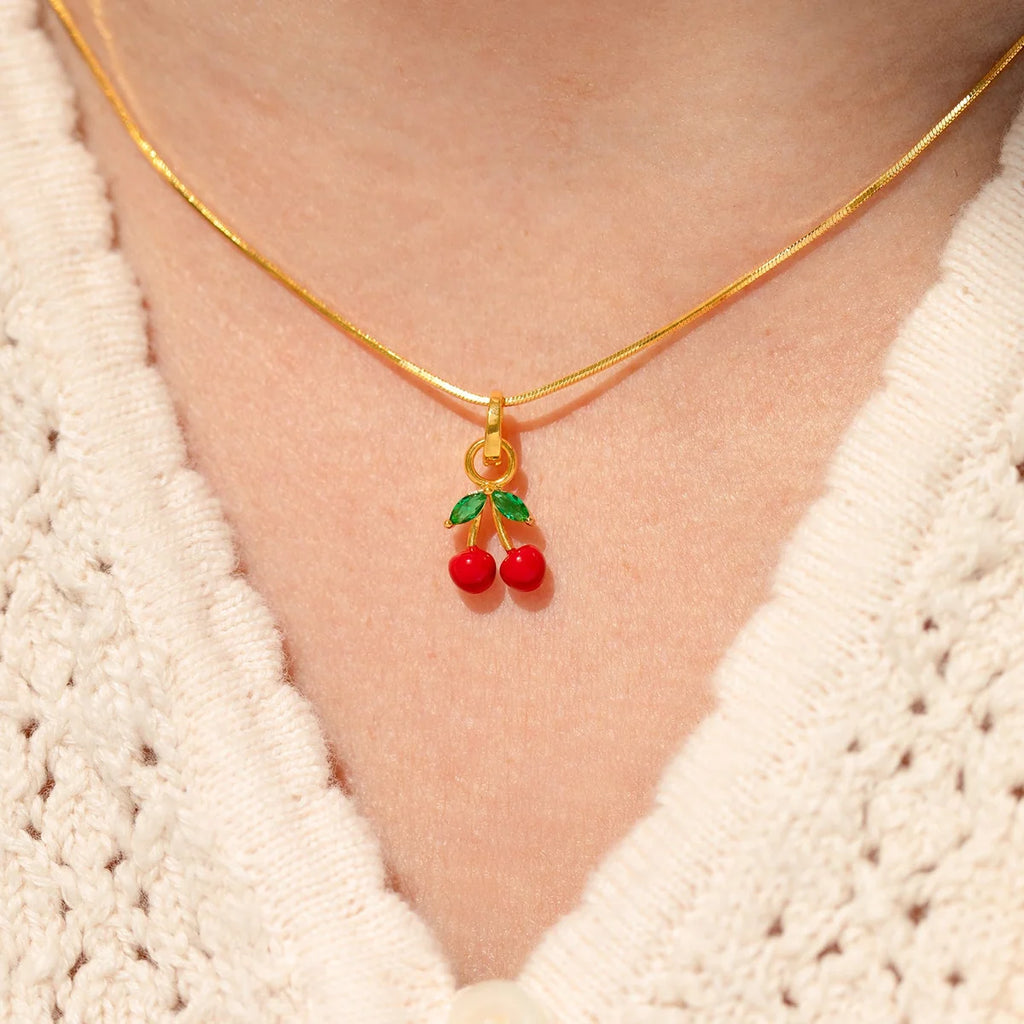 KEEP CALM AND CHERRY ON CHARM NECKLACE