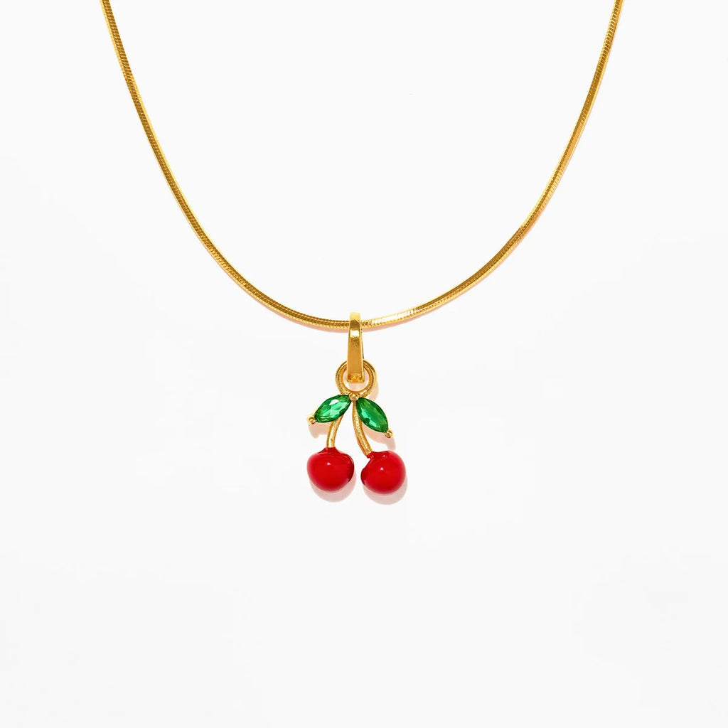 KEEP CALM AND CHERRY ON CHARM NECKLACE