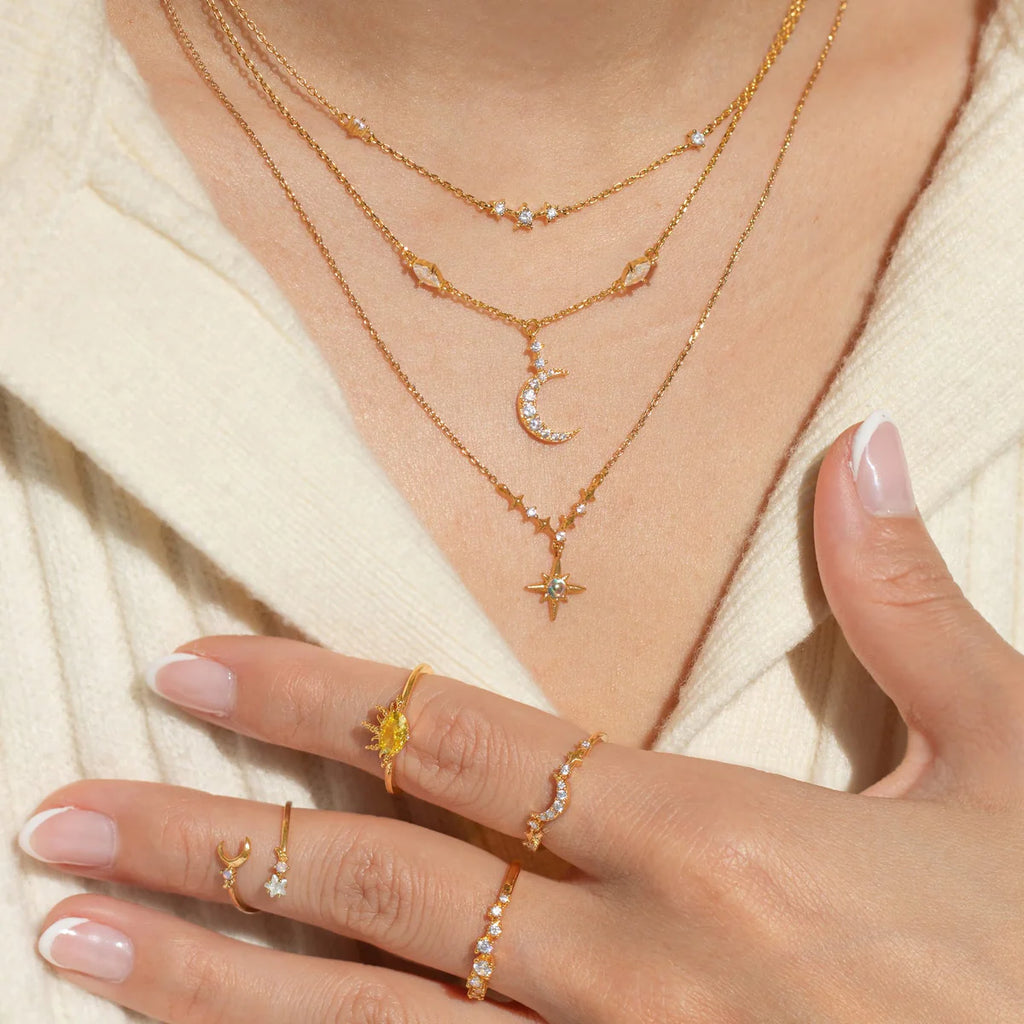 MOON & STARS LAYERED NECKLACE