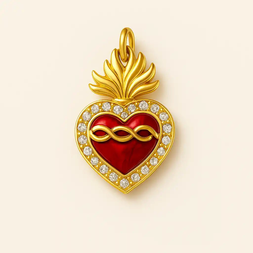 Charm Cuore con Catena