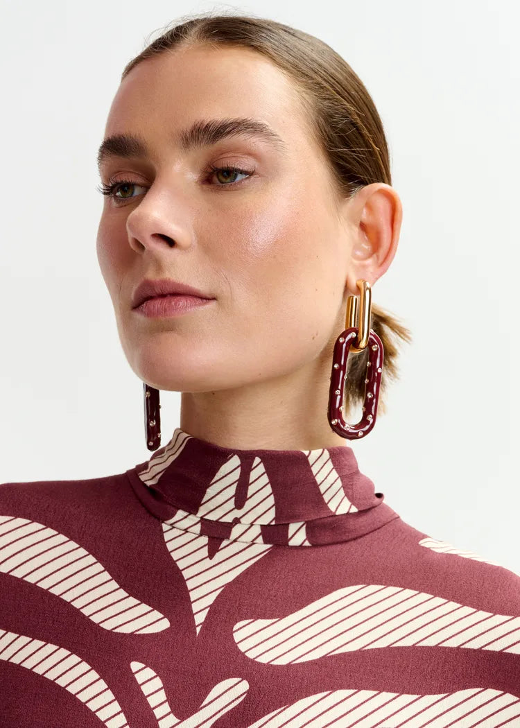 Orecchini Maglie Smaltate con Strass