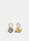 Orecchini Hoops Cuore & Aereo smaltati