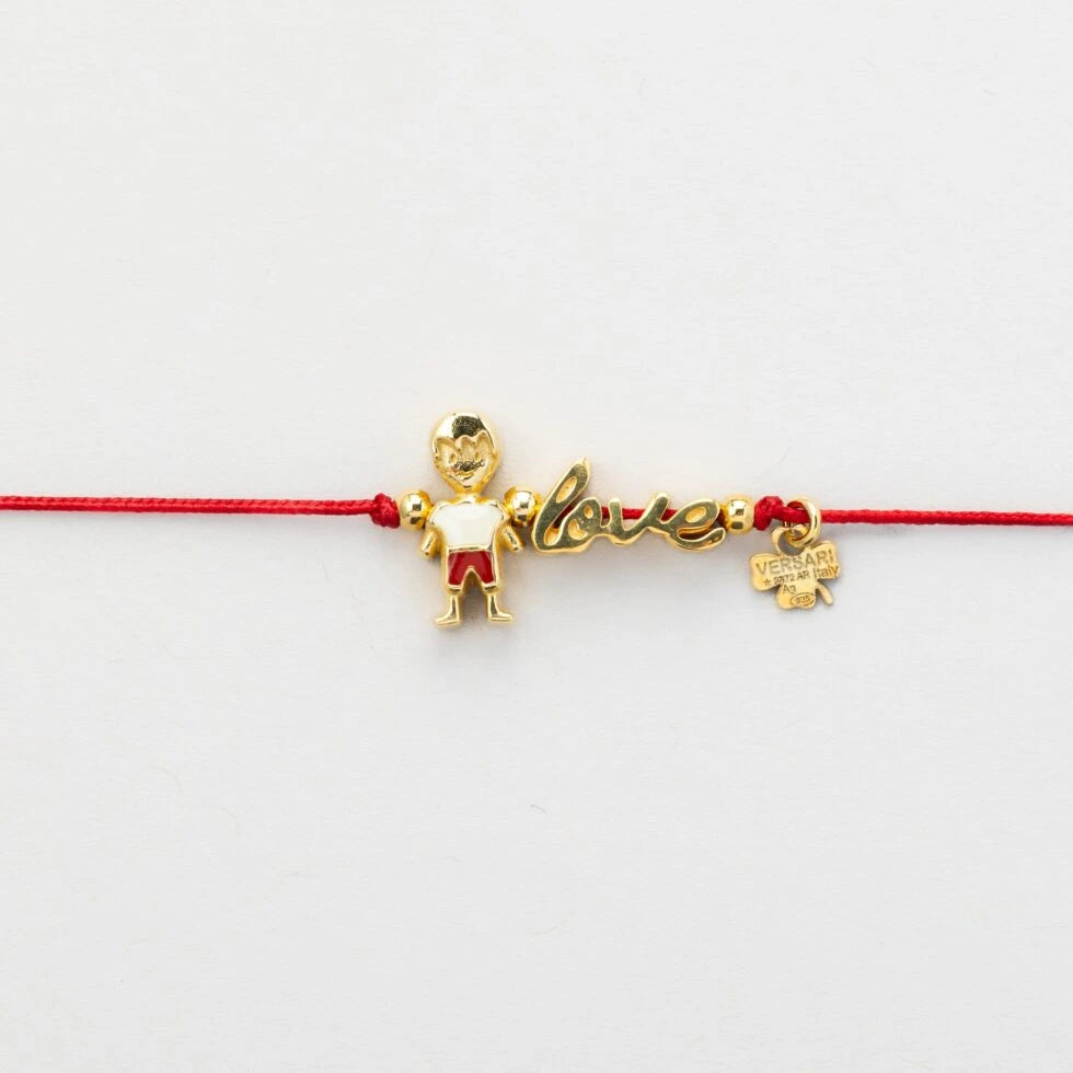 Bracciale Bimbo/Bimba “Love” – Filo Rosso
