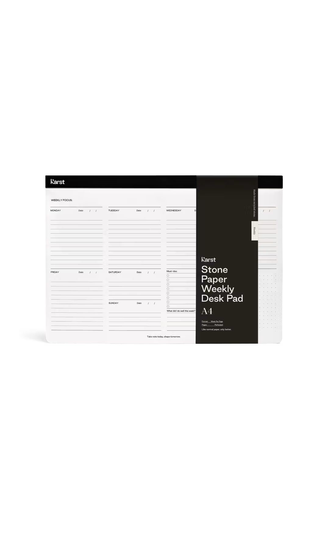 Weekly Desk Pad A4 in Stone Paper