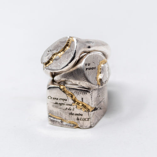 Anello Chevalier Ovale Imperfetto Kintsugi