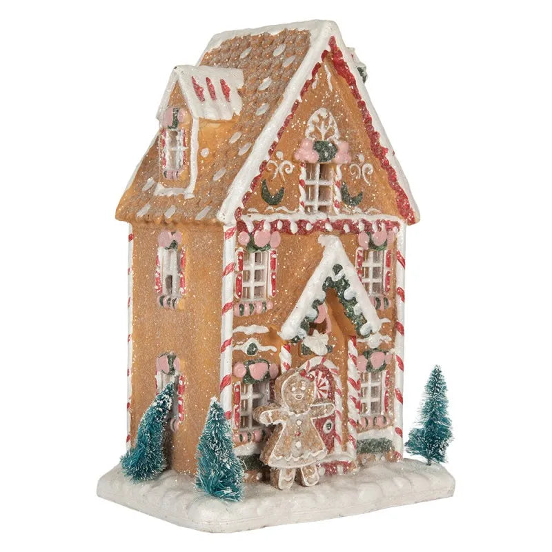 Casa di Pan di Zenzero con LED Marrone