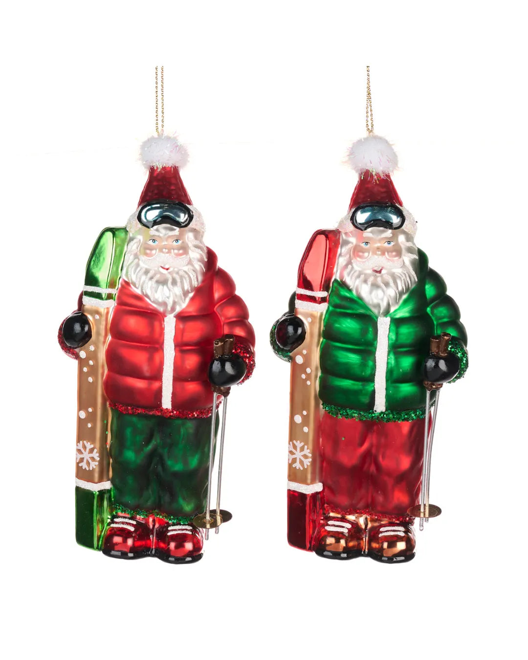 Decorazione “Glass Santa with Skis”