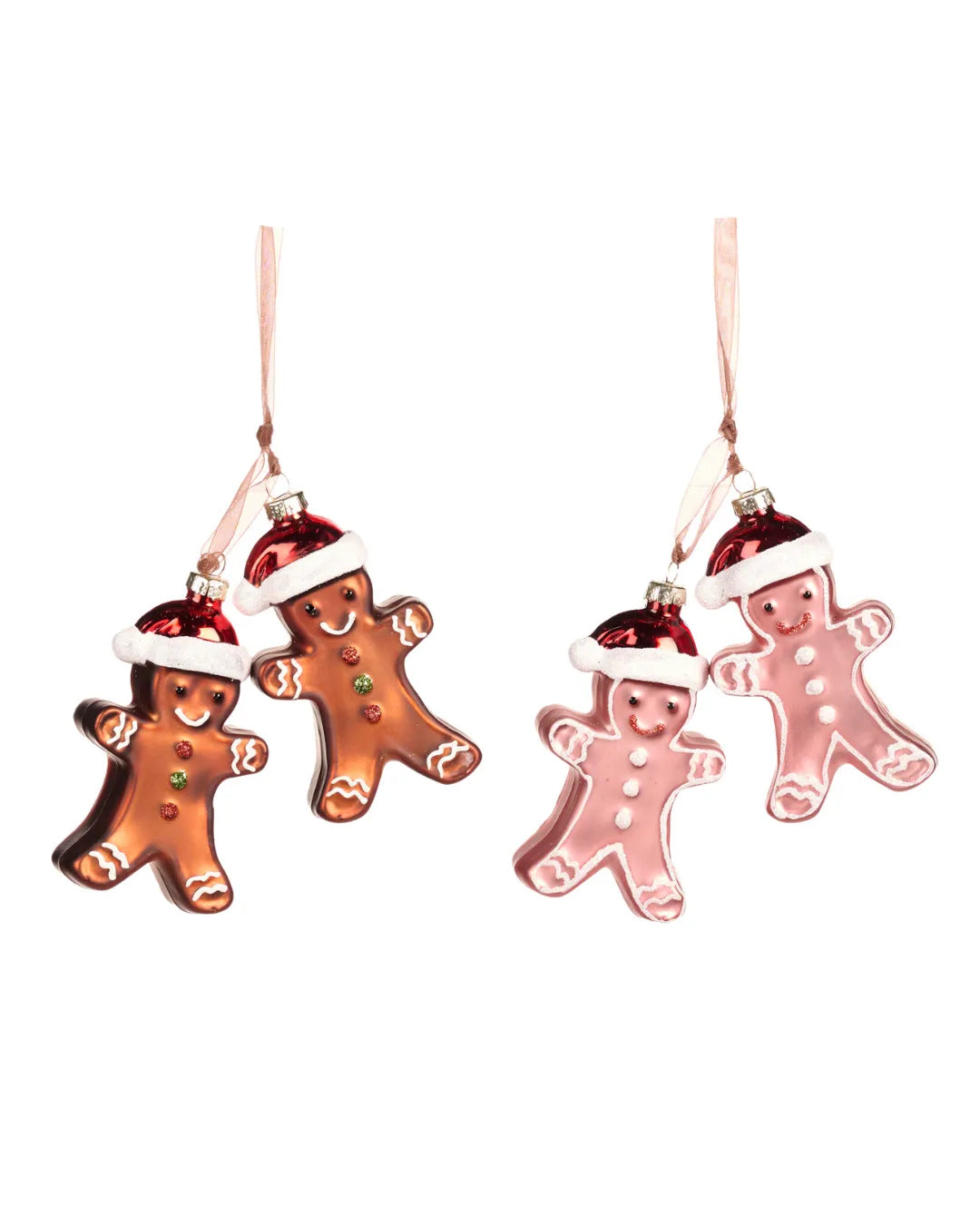 Decorazione “Glass Xmas Gingerbreads on Ribbon”