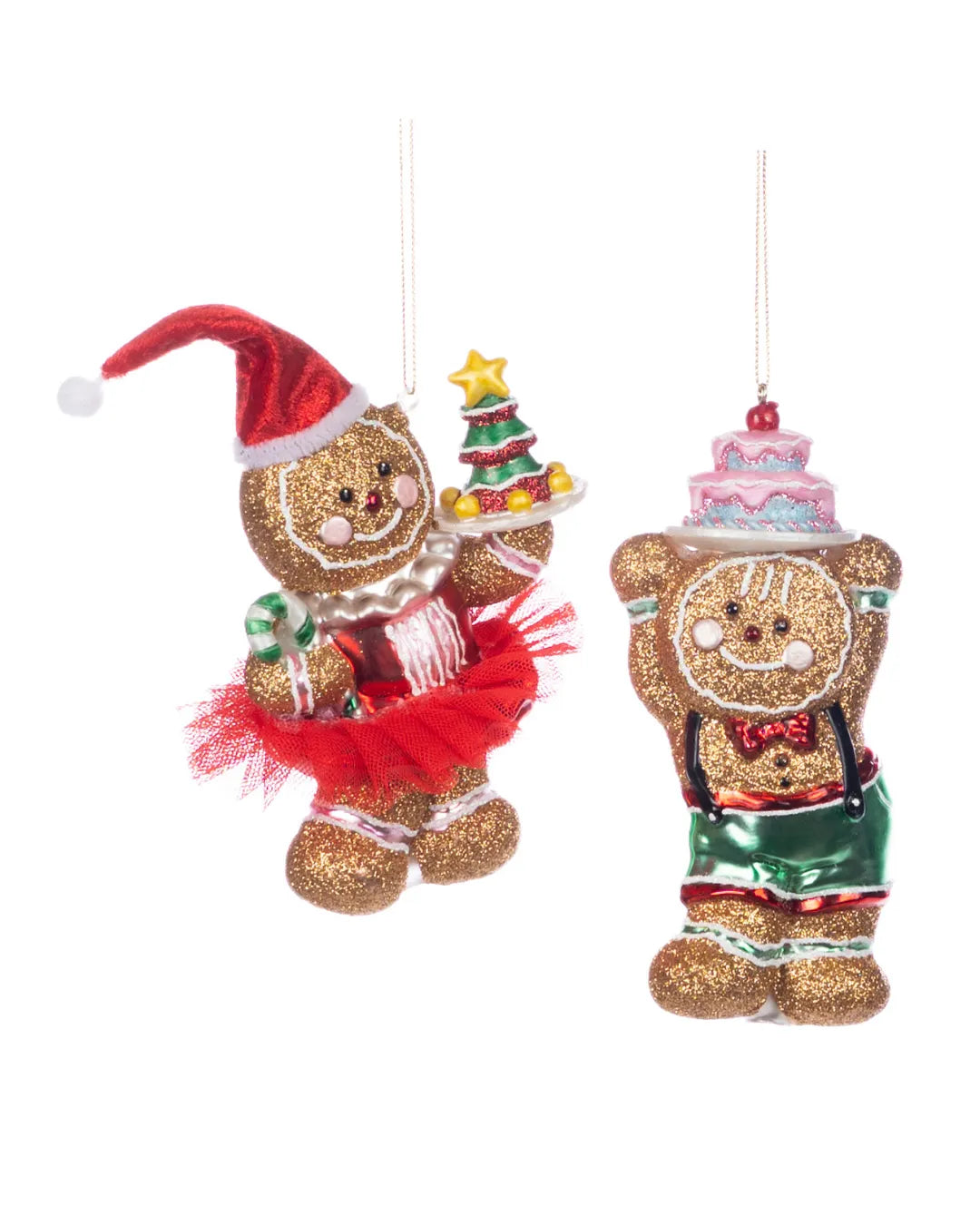Decorazione “Glass Xmas Gingerbread Girl & Boy”