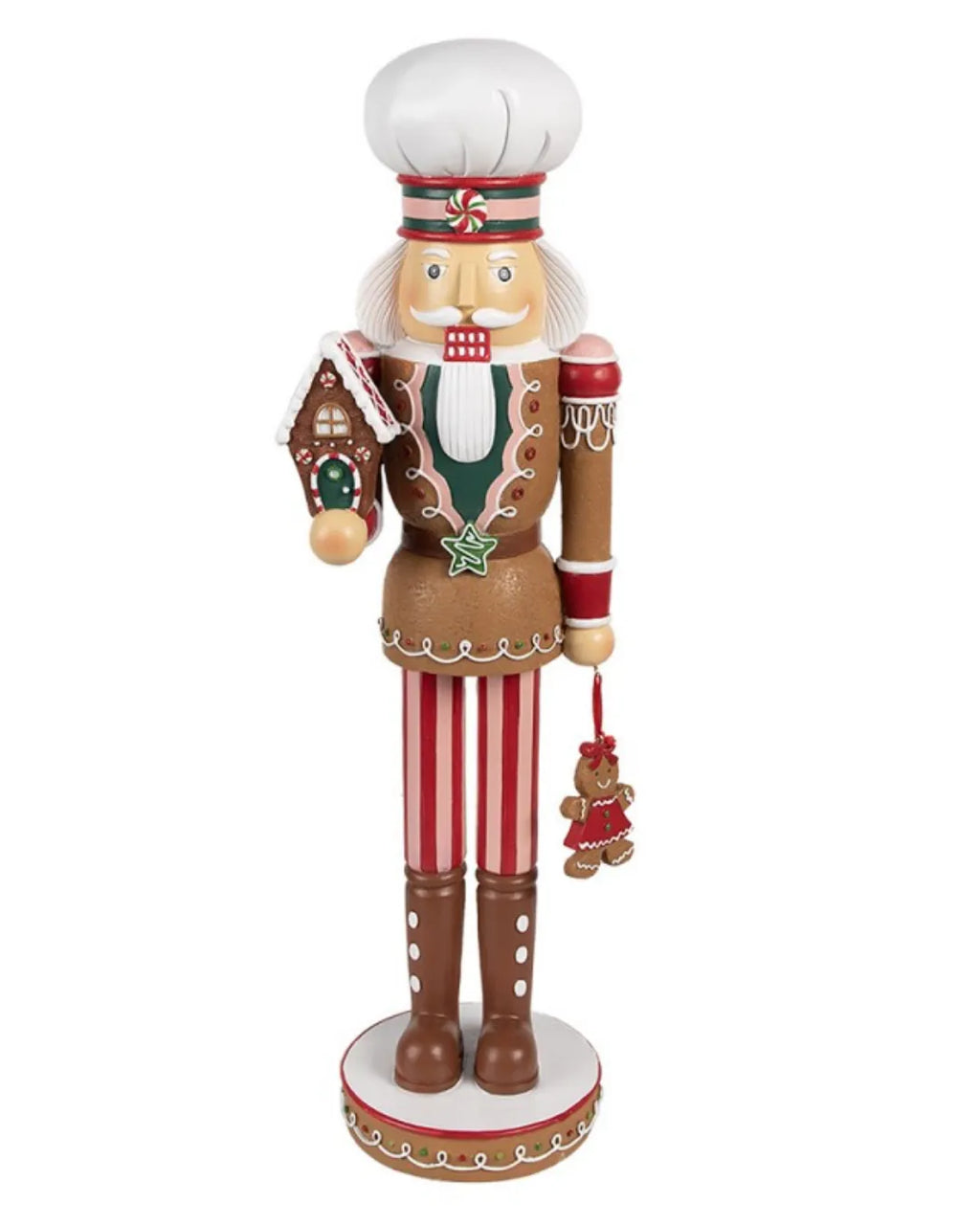 Statuetta Decorativa “Schiaccianoci con Casetta di Pan di Zenzero”