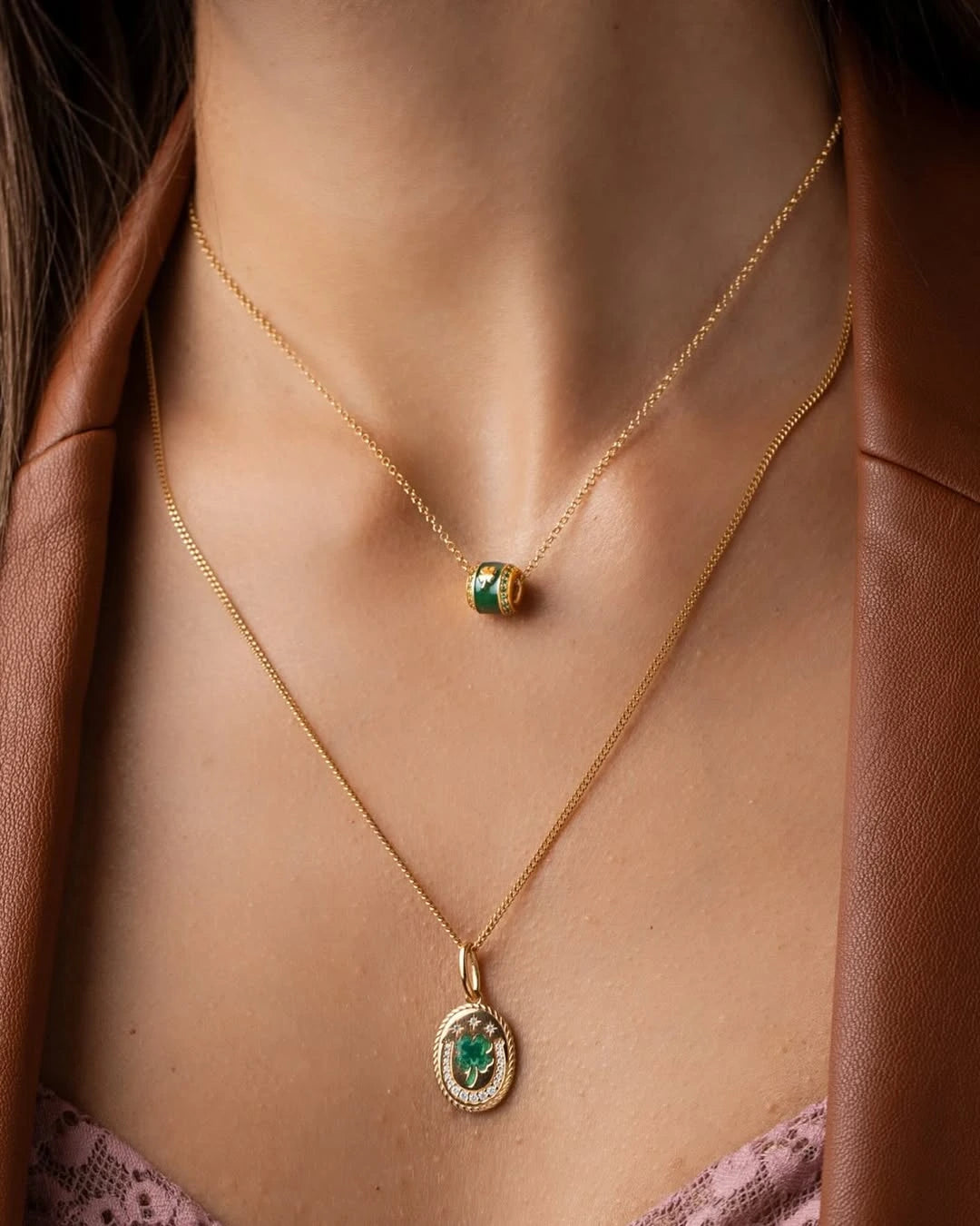 Collana Medaglione Quadrifoglio