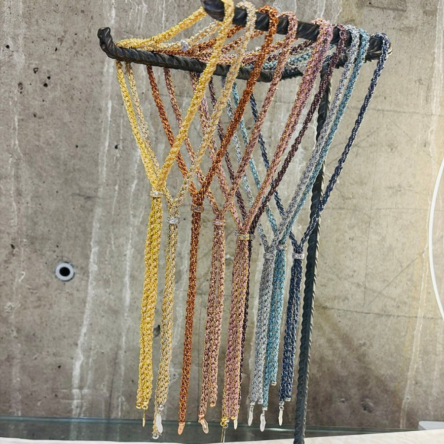 Collana in Argento e Seta all’Uncinetto – Fatto a Mano